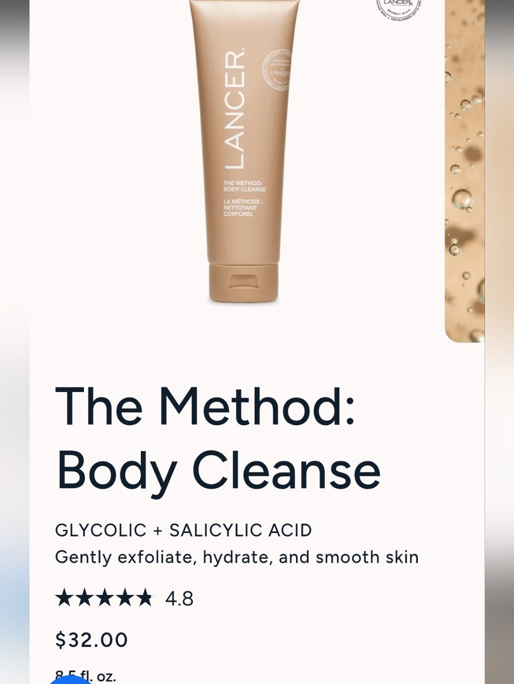 Lancer - The Method: Body Cleanse — Glycolic + Salicylic Acid - 8.5 FL oz